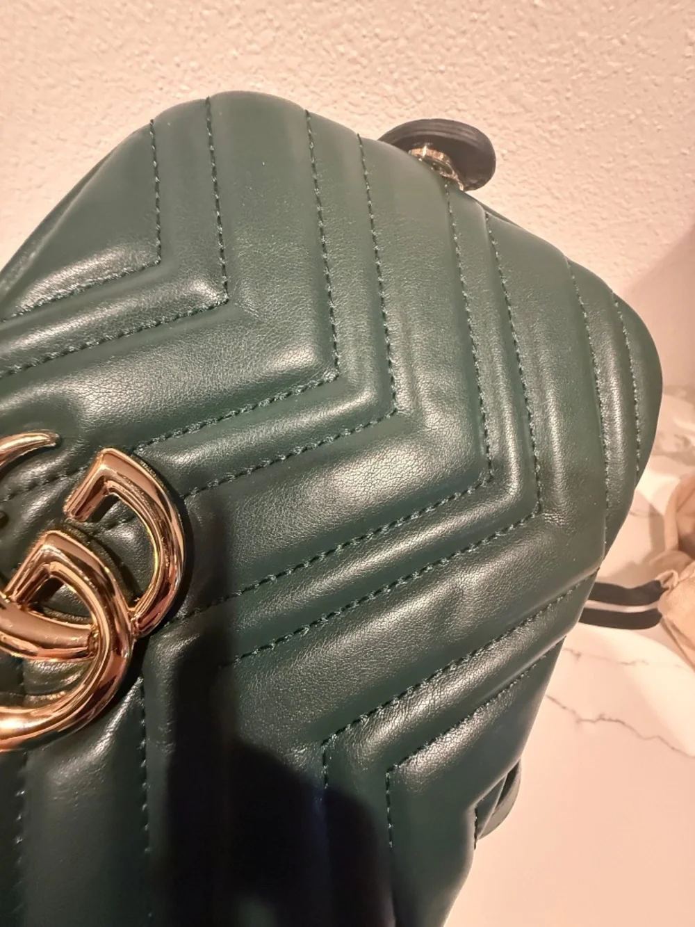 Green Chevron Camera Bag